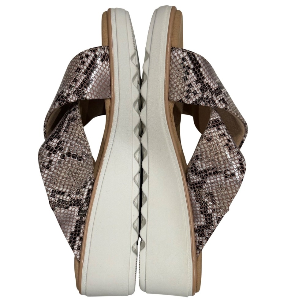 Clarks‎ Collection Jillian Gem Wedge Sandal Womens 6.5 Tan Snakeskin Comfort - Picture 6 of 14